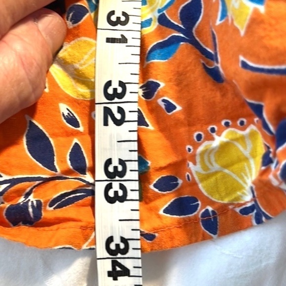 True Destiny, Smocked, Off-Shoulder Cotton Floral Dress Orange Boho,Size M - Picture 11 of 11